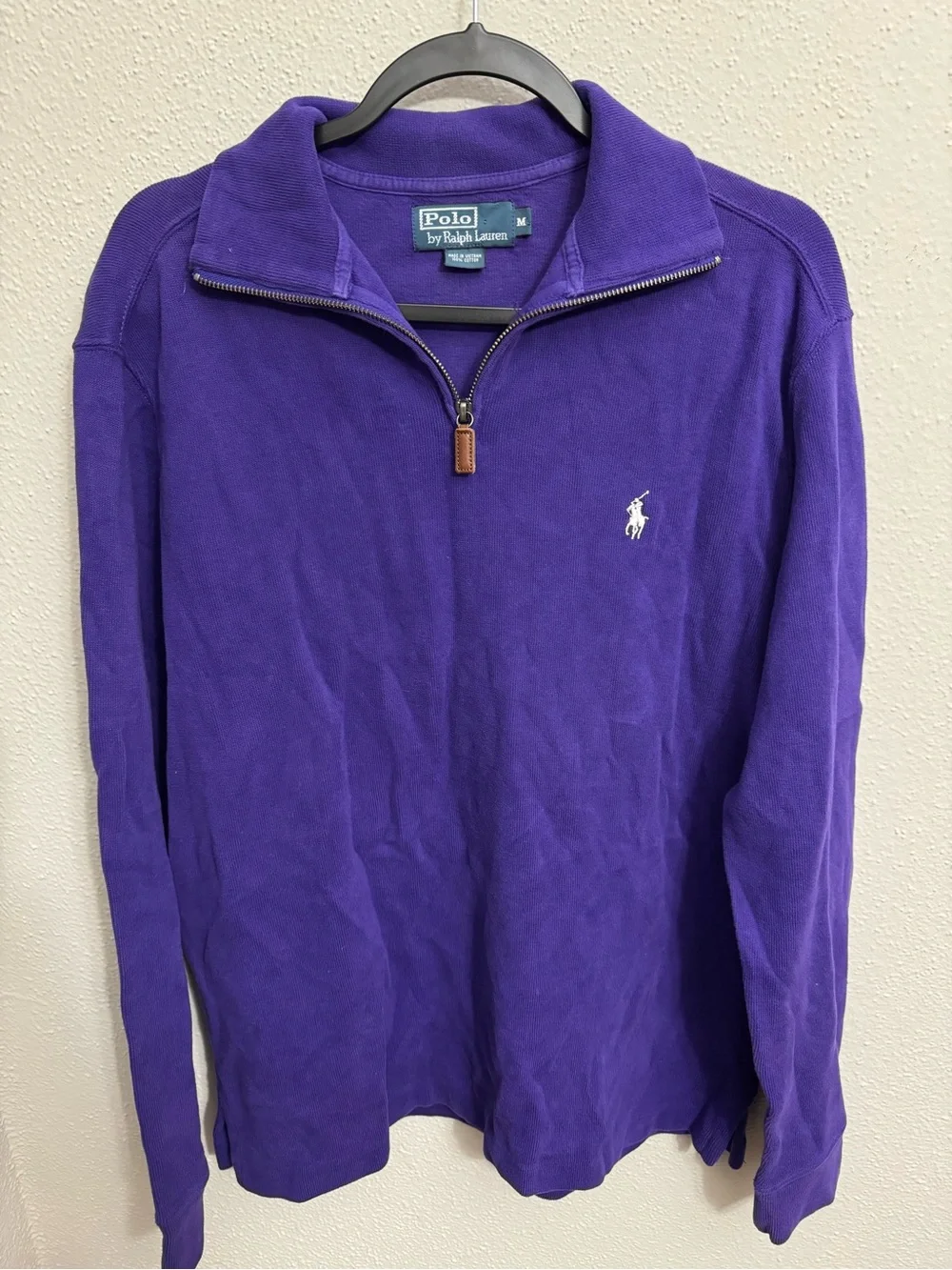 Polo by Ralph Lauren Purple Quarter-Zip Sweater
